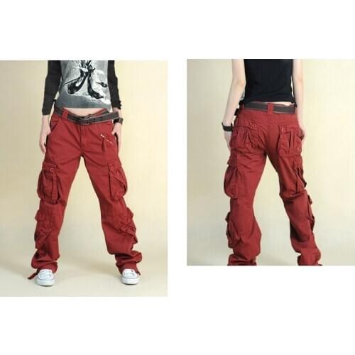 Spring ladies overalls casual trousers couples multi-bag outdoor street dance fashion loose large size straight Hot Sell pants