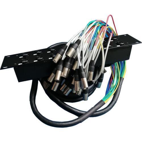 High quality NMBJCKO 2U Rack Mount 16 Channel XLR TRS Combo Splitter Snake Cable - 5' and 15' XLR trunks