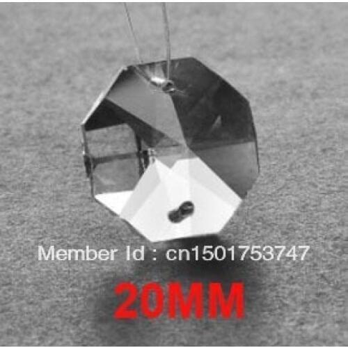 100pcs/Lot 20mm Octagon Glass Beads In 2 Holes For Wedding Party Event Crystal Bead Chain Crystal Garland Strand