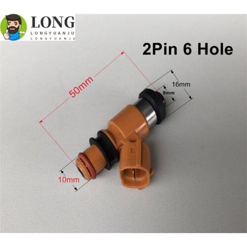 2Pin 6 Hole Motorcycle Motor Fuel Injector for HONDA 100 125 150 200 cc