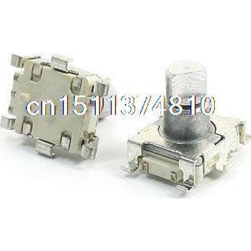 2Pcs 6mm Dia D Shaft SMD SMT Type Rotary Encoder + Push Button Switch