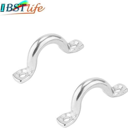2PCS SS 316 Bimini Boat Top PAD EYE Straps Tie Down Kayak Deck Loops Tie Down Anchor Point footmans loo marine hardware