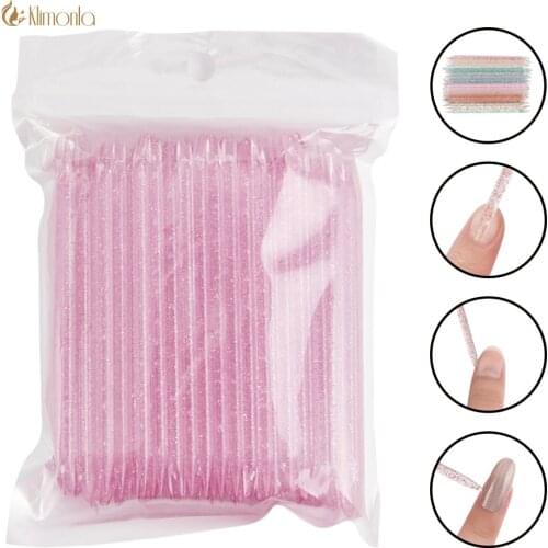 25/50/100Pcs Reusable Crystal Cuticle Pusher Nail Art Fork Manicure Set for Trimming Dead Skin Plastic Double End Clean Sticks