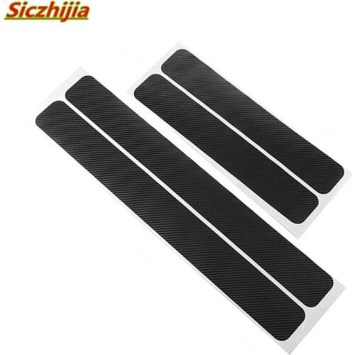 4 carbon fiber door sill door stickers for Skoda Octavia Fabia Rapid Superb Yeti Roomster
