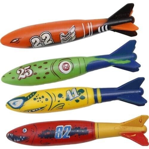 4 Pcs Rubber Swimming Pool Toys Diving Sport Outdoor Toypedo Bandits Play Water Fun Pool Fun Toys Games