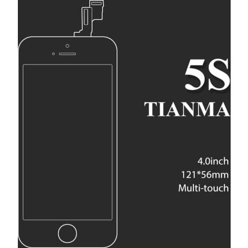 5 Pcs Display For Tianma iphone 5S LCD Touch Screen Digitizer Assembly+ LCD+Frame+Camera Parts for iphone 5s LCD Screen