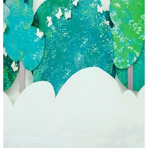5x7ft Paper Cut Butterfly Green Tree Photography Backdrops Photo Props Studio Background