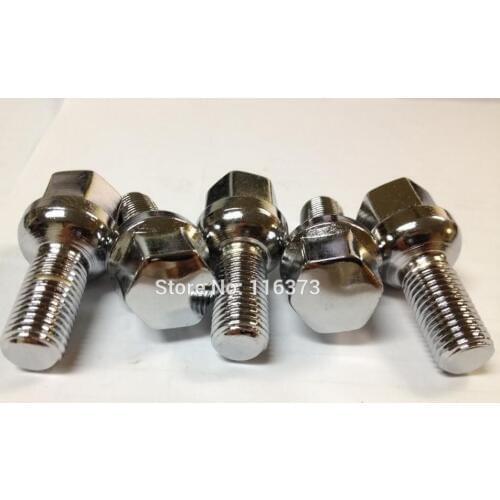 10pc Extended Lug Bolts 24mm 33mm 39mm 50mm 60mm Shank 12mm x 1.5 Conical cone Seat 17mm Hex