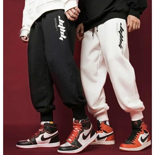 2020 Autumn New Casual Pants Mens Loose Printed Sports Sweat Pants Daily Sports Solid Color Jogging Pants Loose Streetwear