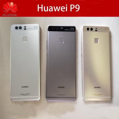 Original Metal Back Housing For HUAWEI P9 Back Cover Housing Back Battery Door Housing With Fingerprint +Side Button+Camera Lens