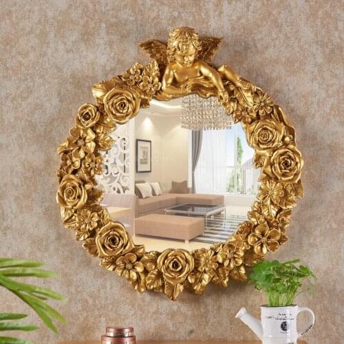 European-style Decoration Wall Shelf, Mirror Wall Hanging Decoration Wall Decoration, Bathroom Balcony Green Wall Hanging
