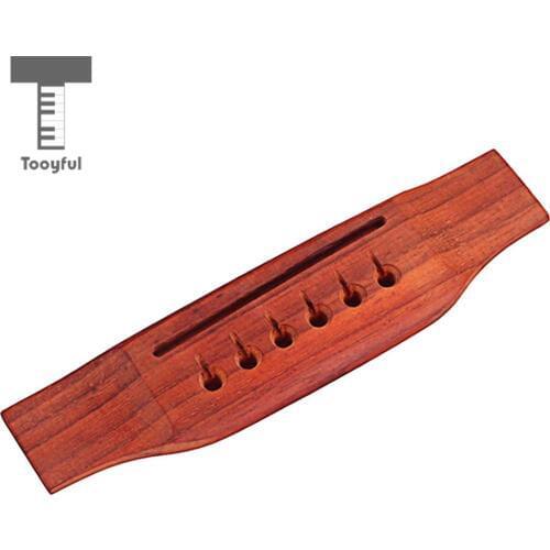 Tooyful Wooden 6 String Acoustic Folk Guitar Bridge Guitar Replacement Accessory