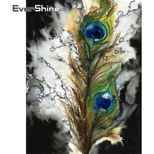EverShine 5D DIY Diamond Painting Feather Cross Stitch Diamond Mosaic Rhinestones Embroidery Sale Handmade Art Home Decoration