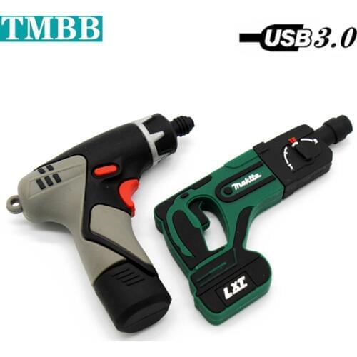 Pen drive electric drill model usb flash drive 256GB 16G 32GB 64G 8G 128GB USB 3.0 tool Memory Stick 64GB U DISK pistol Pendrive