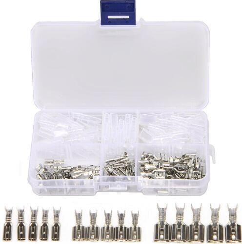 150PCS 2.8/4.8/6.3mm Female Crimp Terminals Insulated Seal Electrical Wire Connectors Spade Crimping Terminal Assortment Kit