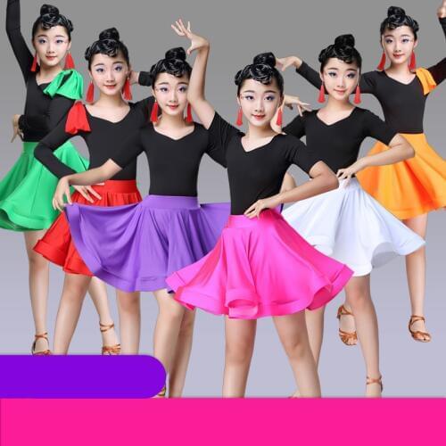 Girls Latin dance jazz dance costumes spring and summer childrens dance grading practice clothes ballroom dance dresses