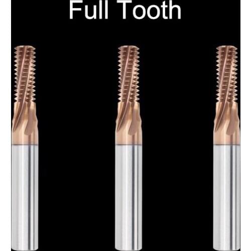 M3*0.5 M4*0.7 M5*0.8 M6*1 HRC65 Full Tooth Four Flutes Tungsten Steel CNC Router Bit Thread Milling Cutter For Steel Brass AL
