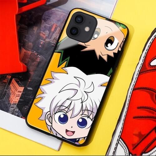 Cute Killua Zoldyck Gon·Freecss Hunter X Hunter Glass case for iphone 11 12 mini PRO MAX SE 2020 6 6s 7 8 Plus X XR XS max cover