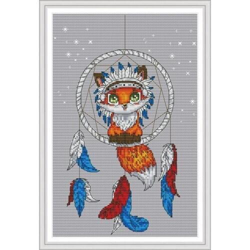 Everlasting Love Little Fox 2 Chinese Cross Stitch Kits Ecological Cotton Stamped Printed 14 11CT DIY Gift Christmas Decoration