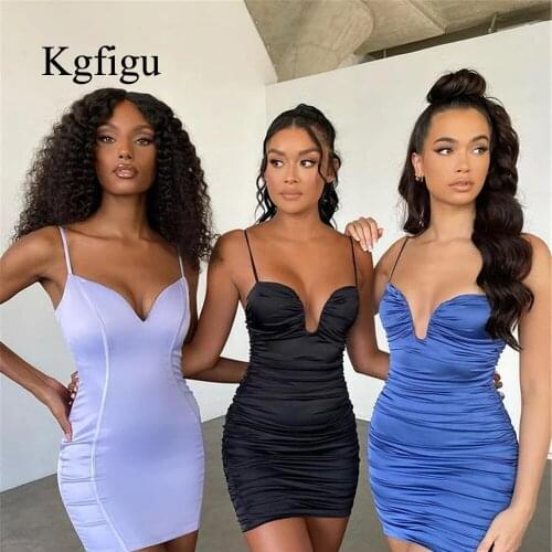 KGFIGU Bodycon Sexy Mini Party Club Sleeveless Vestidos 2021 Summer Outfit Female Women Dresses For Holiday And Beach Clothes