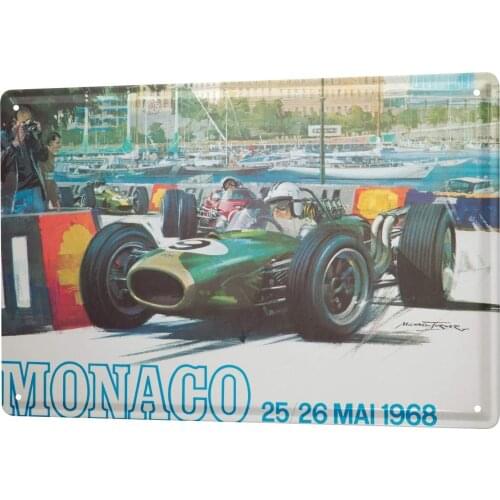 SINCE 2004 Tin Sign Metal Plate Decorative Sign Home Decor Plaques Vintage Car Race Monaco