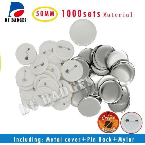Wholesale manufacturers 2"(50mm) 1000sets Plastic Pinback Badge Material