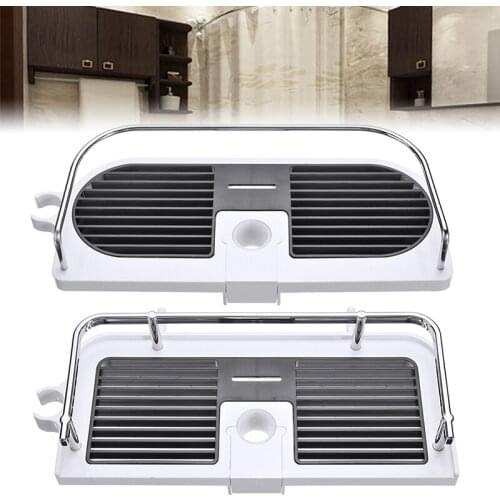 Plastic Shower Basket Wall Mount Shower Shelf Bath Storage Rack Bathroom Organizer Shampoo Holder