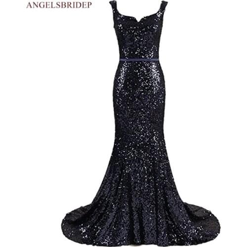 Sexy V-Neck Mermaid Evening Dresses Sparkly Sequin Spaghetti Straps Natural Rash Vestido De Festa Formal Prom Party Gowns