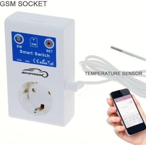 Wonderful 16A Socket SMS APP Power On Off Alarm Outlet Relay Smart Switch Remote Control Intelligent Temperature Sensor Control