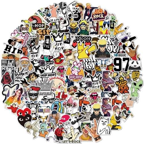 10/30/50/100PCS Rock Hip hop Graffiti Stickers DIY Skateboard Fridge Guitar Laptop Luggage Cool Waterproof Decals Sticker Kids