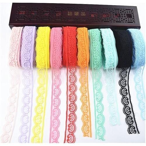 10Yards african lace fabric 22mm Wide diy Sewing Handicrafts embroidery Net Lace Ribbon needlework Trim Wedding Decoration dress