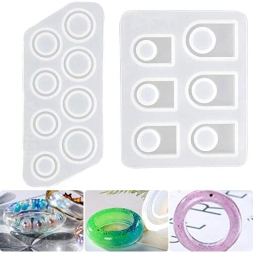 2PCS Resin Ring Mold 14 Holes Agate Crystal Silicone Molds Epoxy Moulds Jewelry Making For Wedding Birthday Handmade Resin Craft