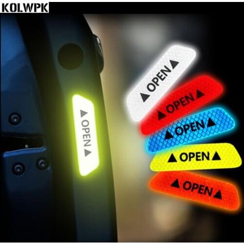 4Pcs Car Door Stickers Auto Warning Mark Reflective Strips for Chrysler Aspen Pacifica PT Cruiser Sebring Town Country