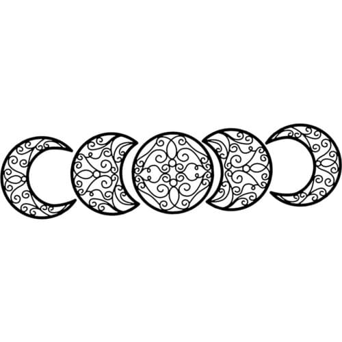 5Pcs Swirl Pattern Moon Moon Phase Decorative Home Wall Art Decor