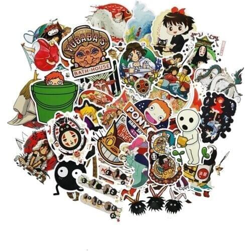50pcs Anime Cartoon Sticker Waterproof PVC Skateboard Luggage Motorcycle Car Guitar Notebook Suitcase Decals Sticker For Chidren