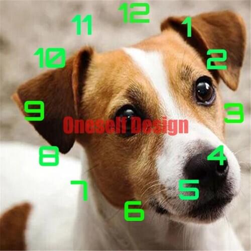 5d diamond embroidery full set clock dog diamond painting clock diy frame Christmas gifts diamond mosaic rhinestone pictures