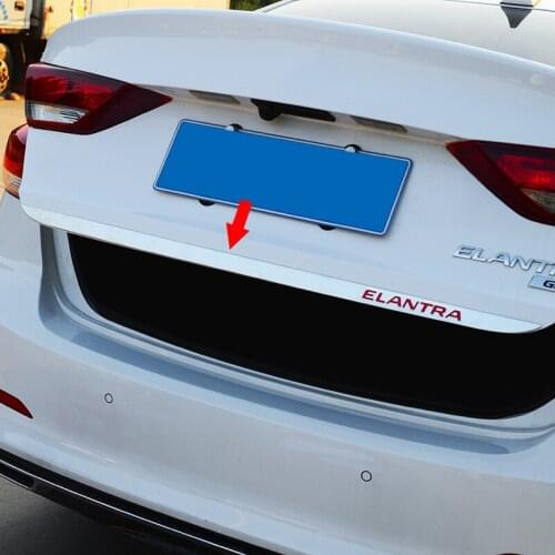 Accessories For Hyundai Elantra Avante 2016 2017 Stainless Steel Rear Door Trim Trunk Boot Lid Tail Gate Moulding Cover Sticker