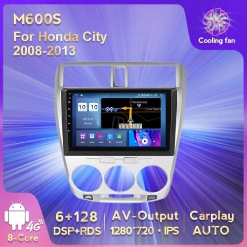 2Din Android 11 Car Radio GPS Multimedia Player For Honda CITY 2008 2009 2010 2011 2012 2013 Stereo Navigation WIFI 4G BT No DVD