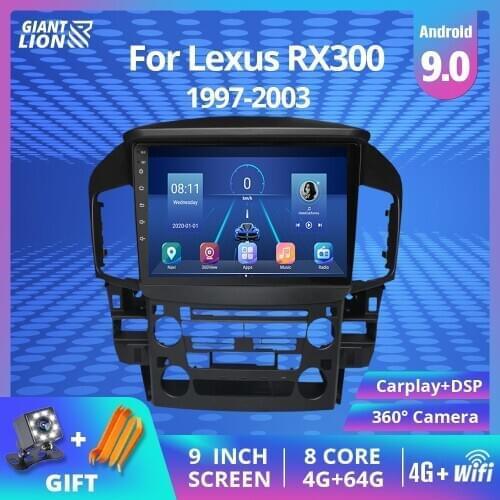 2DIN Android 9.0 Car Radio For Lexus RX300 1997-2003 For Toyota Harrier 1998 GPS Navigation Multimedia WIFI Player No DVD Player