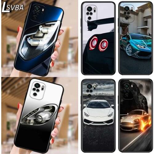 Sport car lamp for Xiaomi Redmi Note 10 10S 9 9T 9S 9Pro Max 8T 8Pro 8 7 6 5 Pro 5A 4X 4 Soft Black Phone Case