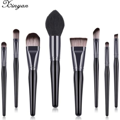 BANFI Flame Eyeshadow Makeup Brushes Set Foundation Gourd Black Coffee Powder Concealer Cosmetic Eyebrow Beauty Tool