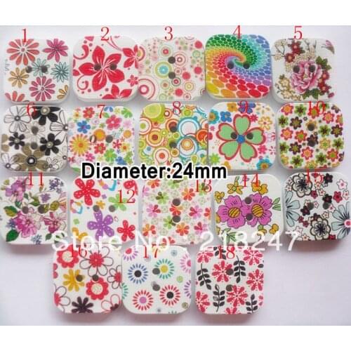 FREE SHIPPING! Random mix batch 200pcs Manual/DIY/Accessories/Painted Wooden Clasp Flower Buttons Children Buttons 24MM