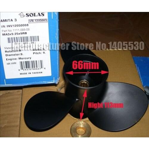 Free Shipping Brand New 9.25X9 Aluminum Outboard Propeller 8 slots For Mercury 2stroke 9.9-15hp Outboard Motor Engine 91/4X9