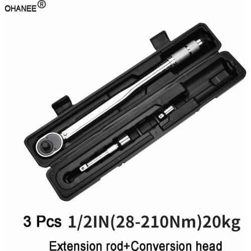 Adjustable Torque Wrench 12.5mm 1/2'' to 3/8" Drive car Ratchet 28-210 Nm 20-154 ft lbs 20kg Hand Wrench Bicycle repair Tool kit