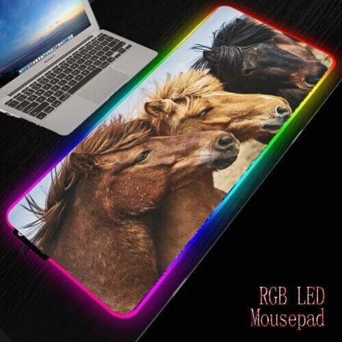 MRGBEST Horses Animals Mouse Pad Gamer Computer Big Mouse Mat Locking Edge Speed Mousepad Keyboard Desk Mat Anti-slip Natural