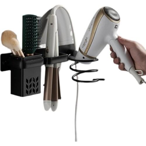038 Hair dryer bracket wall hanging bathroom curling iron hair straightener storage rack hotel Bathroom hair dryer holder