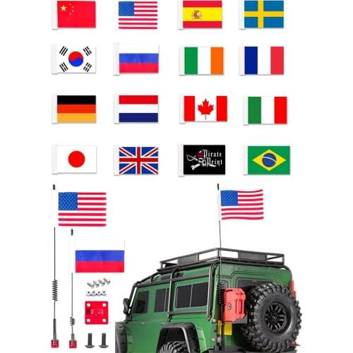 1/8 1/10 Scale Metal RC Decorative Antenna Mast and Flag Accessories for RC Tracked Axles SCX10 90046 Traxxas TRX-4 TRX4 D90