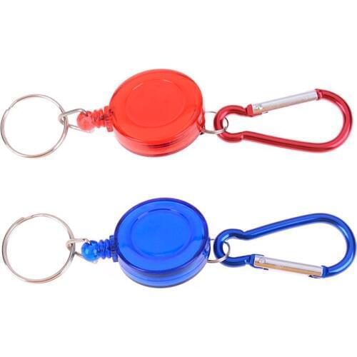 Mulitifunctional Retractable Multicolor Badge Reel Keychain Ski Pass ID Card Holder Keyring Key Chain Steel Cord