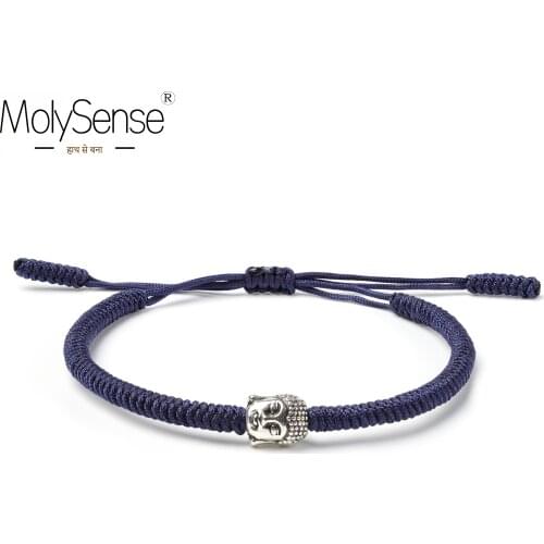 MolySense Tibetan Buddhist Prayer Bead Lucky Charm Tibetan Bracelets & Bangles For Women Men Handmade Knots Rope Buddha Bracelet