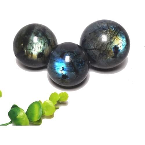 Natural Labradorite Crystal Orb Gemstone Sphere Ball Reiki Healing